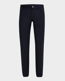 Giorgio Armani Men's Flat-Front Twill Trousers | Neiman Marcus