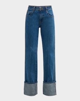 Bottega Veneta High-Rise Wide-Leg Denim Boyfriend Trousers