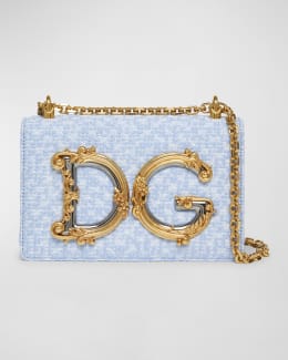 Dolce&Gabbana DG Girls Barocco Small Leather Crossbody Bag