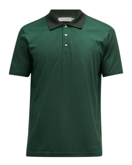 Kiton Men's Cotton Polo Shirt Green