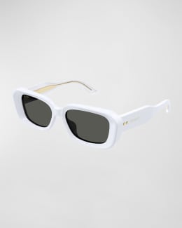 Loewe Silver Screen Chunky Acetate Rectangle Sunglasses