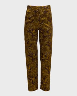 TOM FORD Logo-Band Hendrix Floral Stretch Silk Pajama Pants