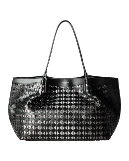 Colorful Mosaic Print Pattern Leather Tote Bag main image 0