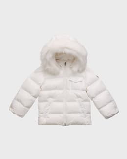 Moncler Girl's Odile A-Line Ruffle-Trim Coat, Size 12M-3