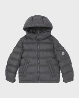 Moncler Boy's Faux Fur Hooded Puffer Jacket, Size 4-6