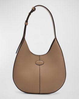 【関税＆送料込み】Tod'S Di Bag Small Leather Hobo Bag Woman BROWN Tod's Di Bag Hobo in Leather Small