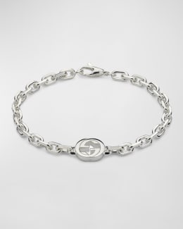 Gucci Sterling Silver Heart Bracelet With Trademark | Neiman