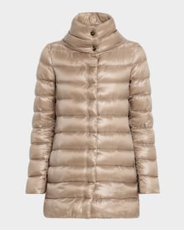 Herno Maria Water-Resistant Ultralight Nylon Long Puffer