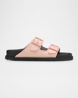 1774 Birkenstock Arizona Raffia Dual-Buckle Slide Sandals  display picture 1