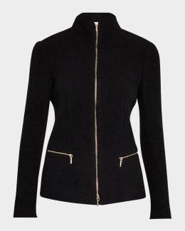 Giorgio Armani Belted Metallic Wrap Coat | Neiman Marcus