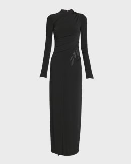 Ralph Lauren Collection Chilton Stretch Satin Evening Dress | Neiman Marcus