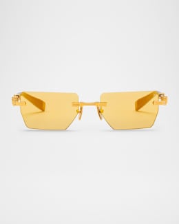 Balmain Triomphe Rectangle Sunglasses | Neiman Marcus