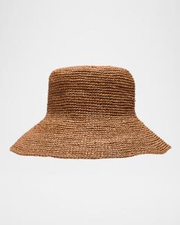NWT Eugenia Kim Bailey Two-Tone Crochet Paper Bucket Hat in Beige and Brown New Eugenia Kim Bailey Two-Tone Crochet Bucket Hat | Neiman Marcus main image 4
