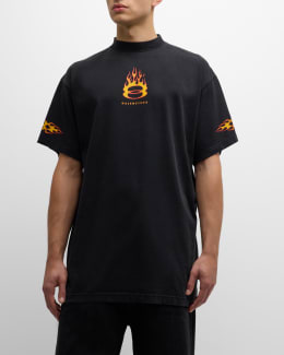Balenciaga Men's Sponsor Logos Oversized Graphic T-Shirt