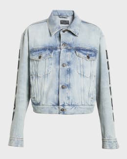 【関税＆送料込み】Balenciaga Lace-Up Denim Jacket Lace-up denim jacket in grey - Balenciaga | Mytheresa
