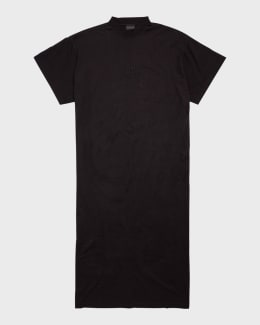 Balenciaga Logo Short-Sleeve Maxi T-Shirt Dress | Neiman Marcus