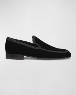 Donald Pliner Men s Crystal Embellished Velvet Loafers Neiman Marcus