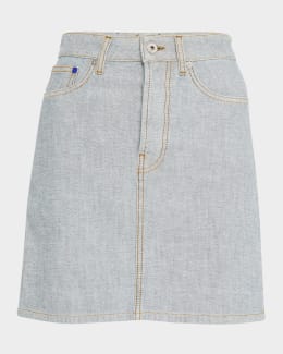 【Stella McCartney】 Front-slitデニムミディスカート Stella McCartney Mixed Denim Slit Midi Skirt | Neiman Marcus