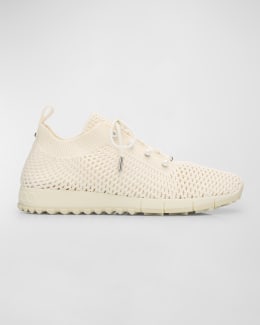 Chloe Kick High-Top Mesh Leather Sneakers | Neiman Marcus