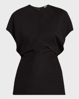 Enza Costa Sequined Mock-Neck Crop Top | Neiman Marcus