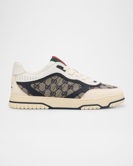 Gucci Men's Embroidered GG Low-Top Sneakers | Neiman Marcus
