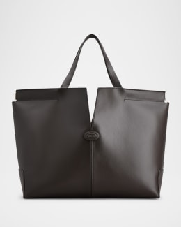 トートバッグ TODS BUX SHOPPING BAG MEDIUM Tod's Bux Medium Leather & Woven Leaf Shopping Tote Bag