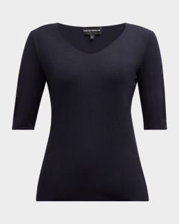 Majestic Filatures Soft Touch Short-Sleeve V-Neck Tee