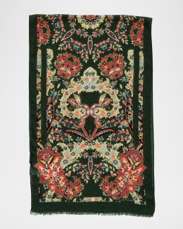 Etro Paisley & Floral Sheer Silk Scarf | Neiman Marcus