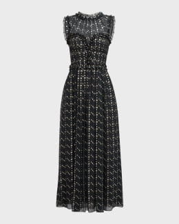 Ulla Johnson Essie Printed Sleeveless Midi Dress | Neiman Marcus