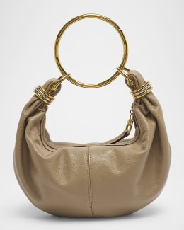 Chloe Bracelet Top-Handle Bag in Metallic Calfskin | Neiman Marcus