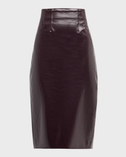 Embossed faux leather pencil skirt on sale