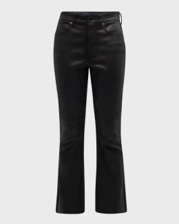 Le Crop Mini Boot Leather Pants | Neiman Marcus