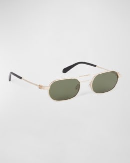 【Off-White】マイアミオーバルフレームサングラス Off-White Men's Miami Metal and Acetate Oval Sunglasses