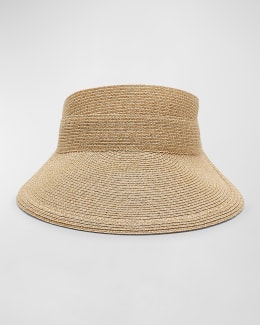 Helen Kaminski Bianca Classic Slide-On Raffia Visor | Neiman