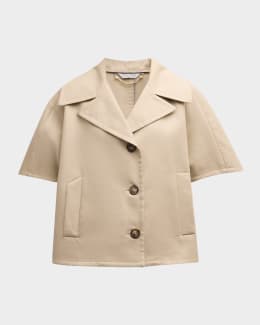 Max Mara Agape Cotton Belted Cape | Neiman Marcus