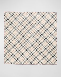 Dolce & Gabbana Brown Patterned Silk Square Handkerchief Scarf