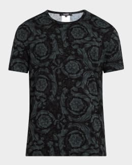 Tシャツ・カットソー VERSACE Men Tops 1013302 1A134012B510 Black Versace Black Cotton T-Shirt - Black - Men | 10133021A134012B510