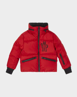 Moncler Grenoble Boy's Tri-Stripe Quarter Zip, Size 8-14 | Neiman