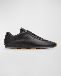 Miu Miu Low-Top Nylon & Leather Sneakers | Neiman Marcus