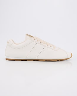 Miu Miu Low-Top Mesh Suede Sneakers | Neiman Marcus