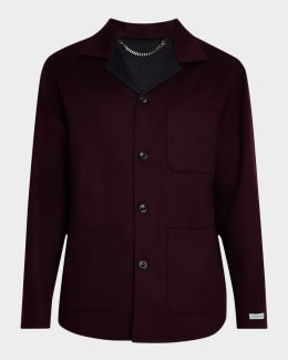Bottega Veneta Men's Quilted Overshirt with Suede