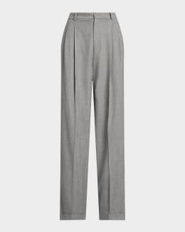 パンツ Lauren Ralph Lauren Pleated Full-Length Trousers With Lauren Ralph Lauren Women's Pleated Georgette Wide-Leg Pants
