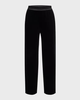 Emporio Armani Mid-Rise Straight-Leg Trousers | Neiman Marcus
