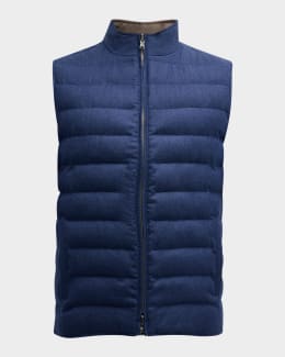 BRUNELLO CUCINELLI ダウンベスト　S Brunello Cucinelli Men's Snap-Front Quilted Down Vest