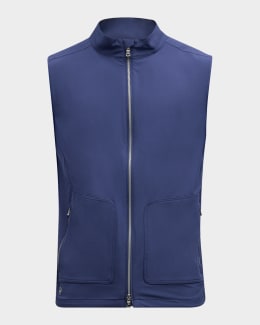 ベスト・ジレ BRUNELLO CUCINELLI Water-repellent microfiber vest with The Brunello Cucinelli Men's Water-Resistant Microfiber Full-Zip