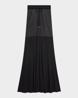 Helmut Lang Sparkly Lurex Maxi Skirt | Neiman Marcus