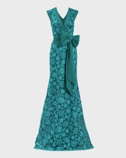 Tadashi Shoji - Cap Sleeve Passementerie-Ornate Long Gown