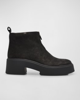 Eileen Fisher Muzy Pointed Knit Suede Ankle Booties Neiman Marcus
