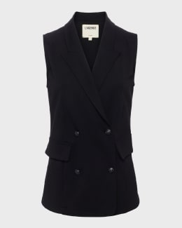 Theory Boxy Double-Breasted Vest | Neiman Marcus