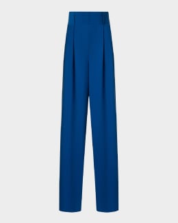 パンツ Giorgio Armani High-Waisted Wide-Leg Trousers With Front Giorgio Armani Silk Wide-Leg Trousers | Neiman Marcus